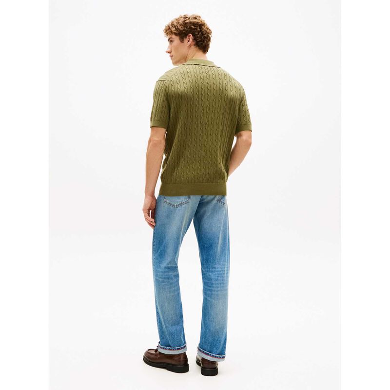 Tommy Hilfiger Regular Fit Embroidery Cable Knit Polo Shirt image number 1